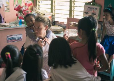 philippines teachingStudent hugging participant